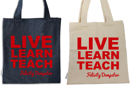 Tote Teacher Live Learn Red Flock